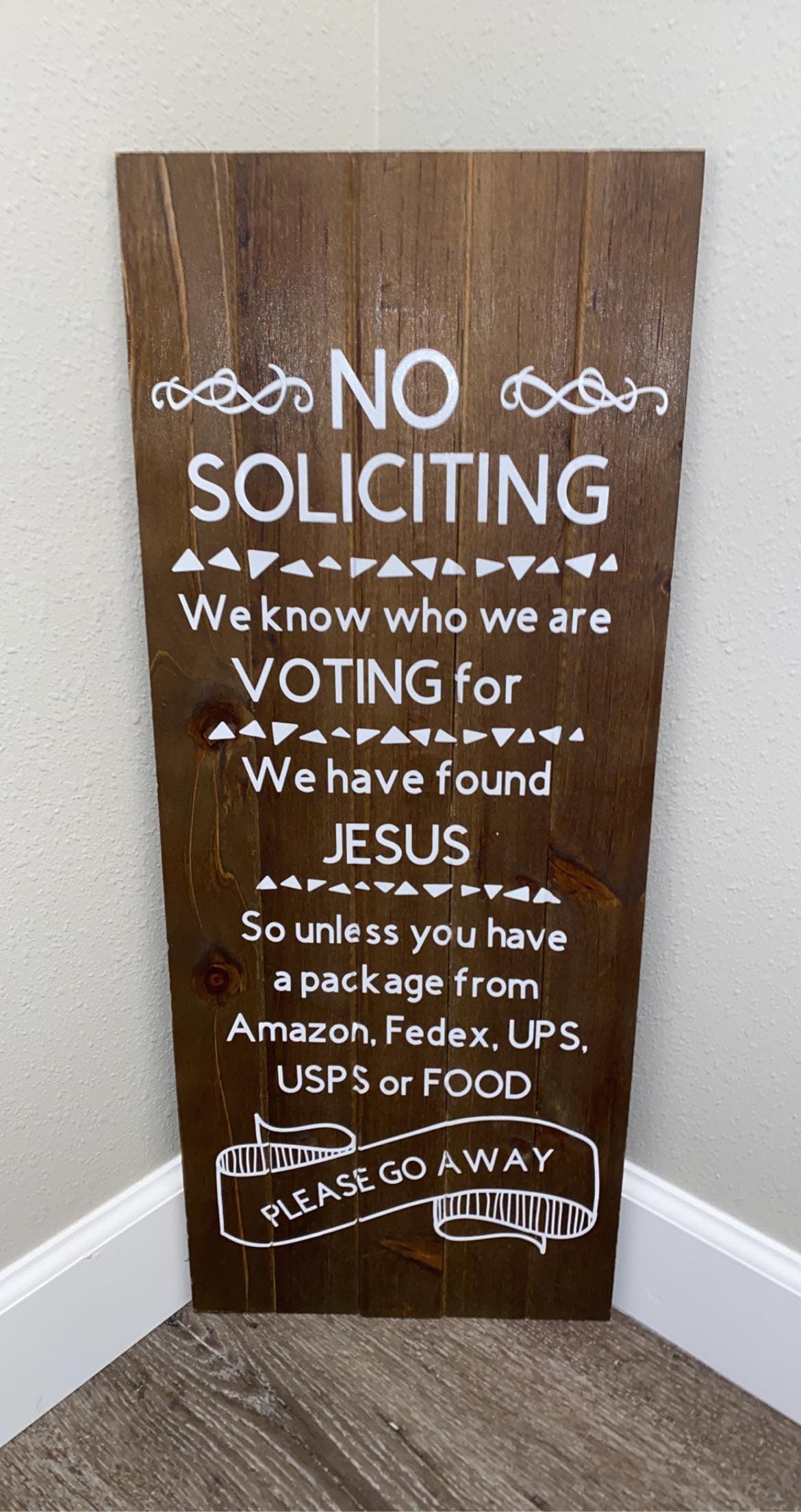 Wooden 'No Solicitation' Sign