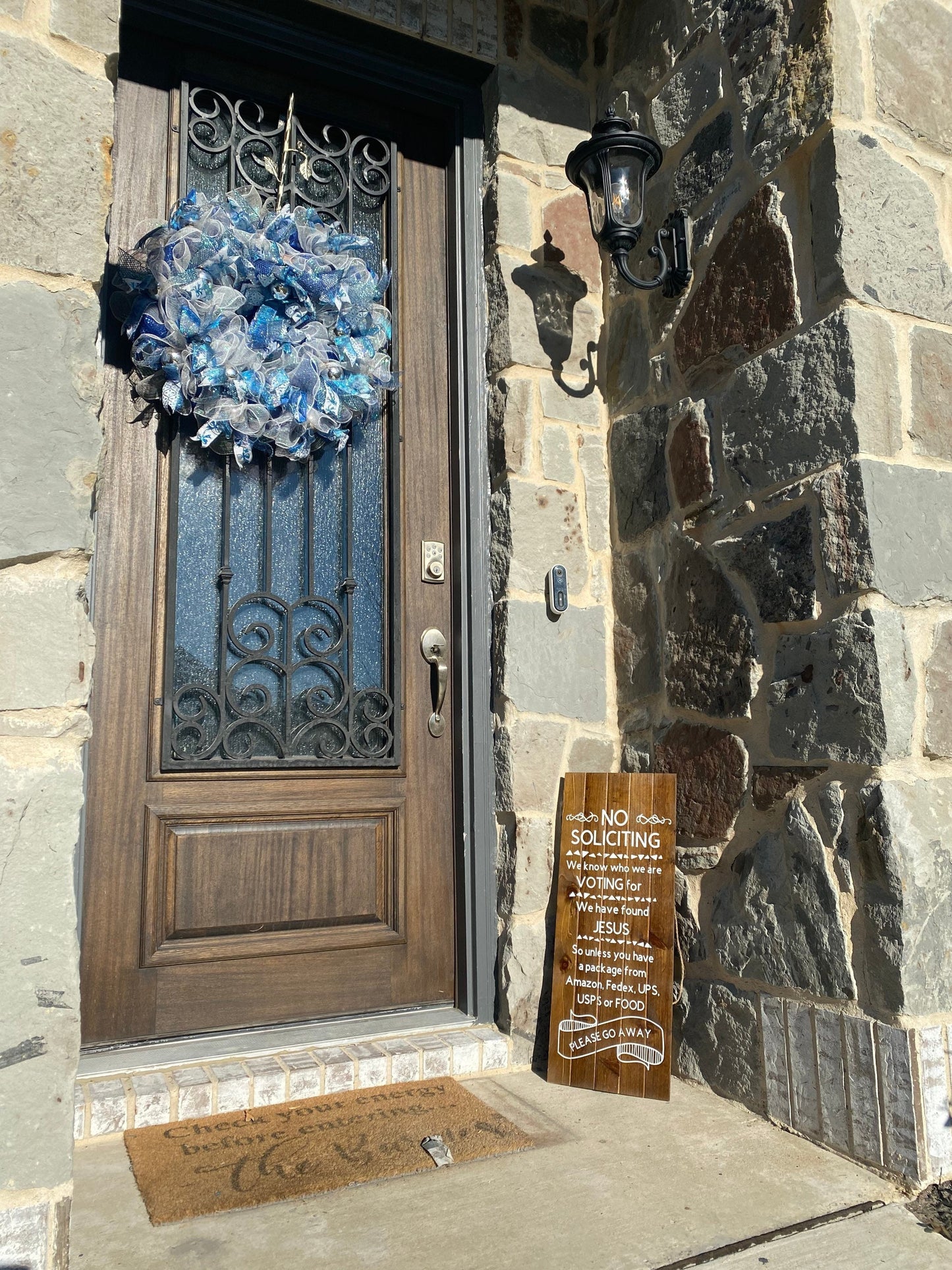 Wooden 'No Solicitation' Sign